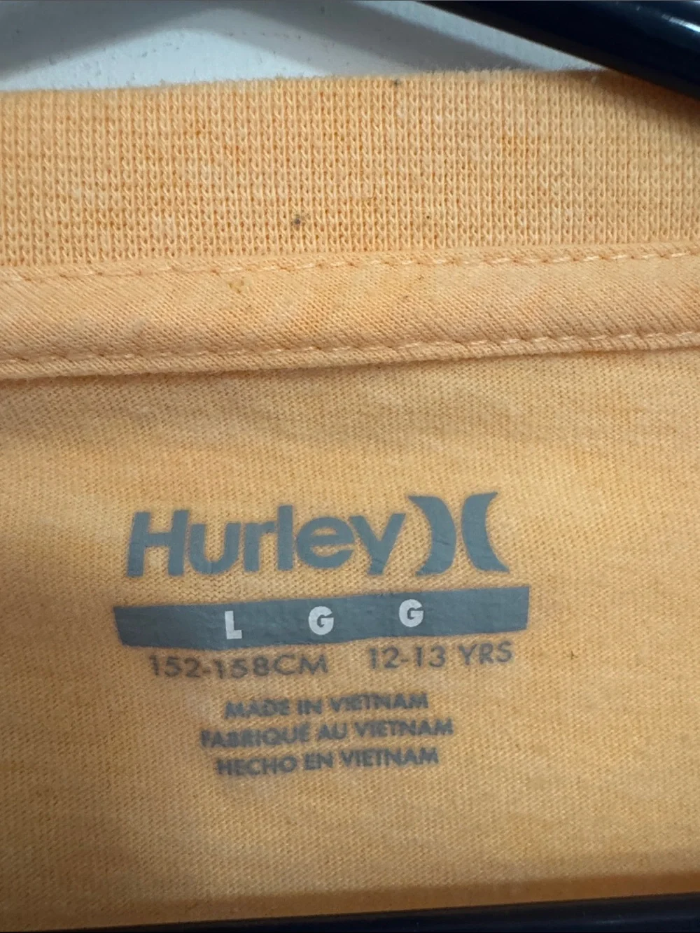 Hurley Orange Graphic Shark Tee with Palm Detail